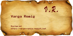 Varga Remig névjegykártya